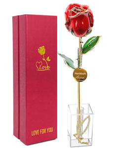 24K Gold Rose - Red